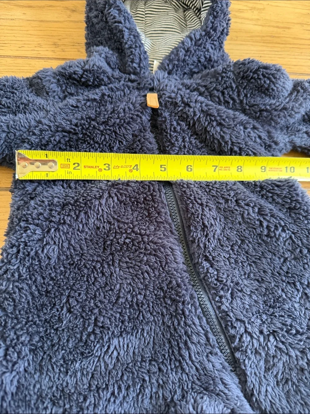 Carter's Navy Sherpa Hooded Baby Footed One-Piece